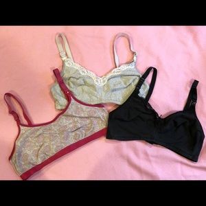 Set of 3 nursing bras